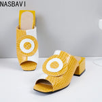 NASBAVI Out Outdoor Slippers Latest Luxury Shoes Women Designers Ladies Shoes and Sandals Wedding Shoes for Women Big Size 45 46