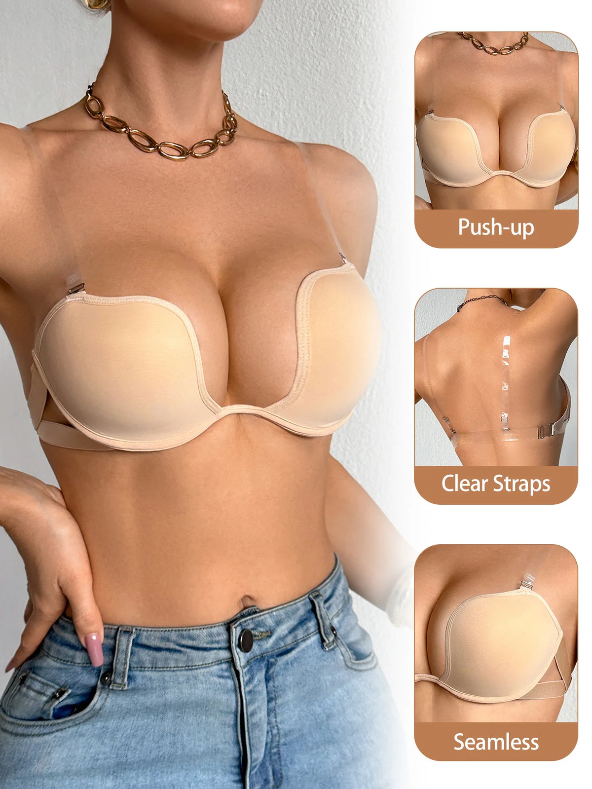 Fashion strapless half cup gathering and lifting bra seamless invisible strapless sexy party women's bra MR3489