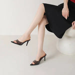 Spring and Summer New Style Fashion High Heels Women's Slippers Pointed Tip Concise Sexy Party Women's Shoes High 8cm Size 35-43
