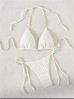 Sexy White Shell String Bikini 2026 Women Luxury Push Up Bra Tie Side Thong Swimsuit Brazilian Beach Bathing Suit Micro Swimwear