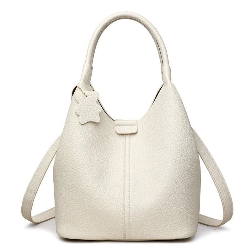 New Trendy Casual Soft PU Women's Handbags Solid Color Large Capacity Female Shoulder Bags Retro Tote Bags For Commute Shopping