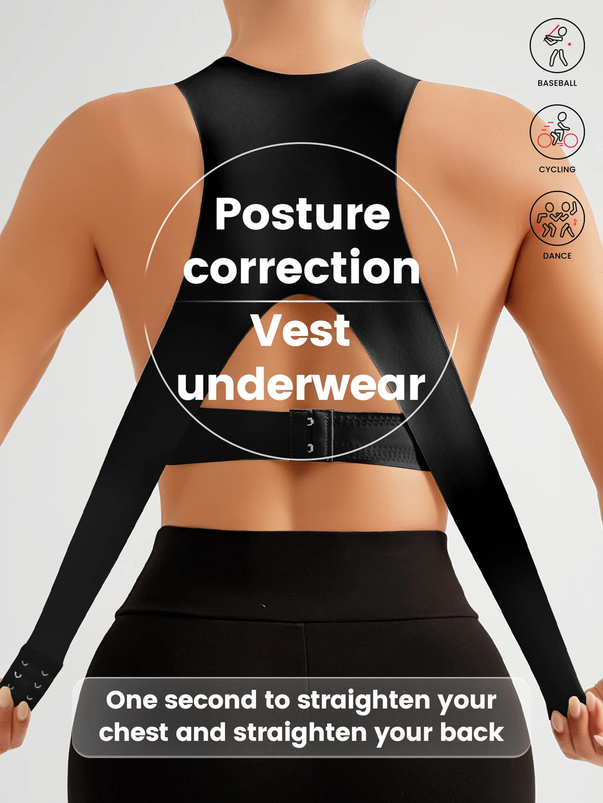 Women's Bra Single Pack, Lifting Anti-Sagging, Front & Back Adjustable Buckle, Wireless Removable Pads Seamless Wide Straps