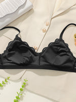 Black detachable breast pad bra lace sexy Lingerie no steel ring brassiere comfortable and unrestrained to wear size S-XL MR2953