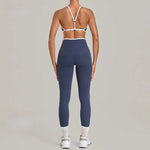 Women's Seamless Yoga Sets Sports Fitness Gym Sleeveless Vest Hip-lifting Slim Fit Pants Suits Running Training Workout Sets