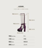 Plus Size Mesh Fabric Splicing PU High Socks Boots Ankle Buckle Ultra Thick Heel Back Zipper Breathable Summer Knee High Boots