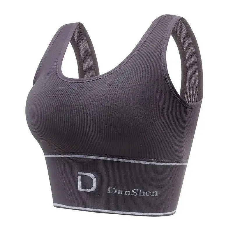 Sports Vest Women Gather Without Steel Ring Shockproof Underwear, Tube Top, Outer Wear, All-match U-shaped Beautiful Back, Big