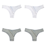 4Pcs/Set Cotton Panties Women Breathable Briefs Soild Underwear Female Underpants Low Waist Brazilian Panty Sexy Lingerie M-XL