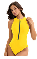 2026 New Zipper One Piece Swimsuit For Women Plus Size Swimwear Solid Bathing Suit Summer Beachwear Swimming Suit For Women 3XL