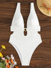 Deep V Neck Cut Out Women Swimwear One Piece Swimsuit Female High Leg Cut Monokini Bather Backless Bathing Suit Swim Beachwear