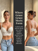 Comfortable White Lace Bralette for Women Soft Sensation Adjustable Straps Padded sexy Lingerie B6128