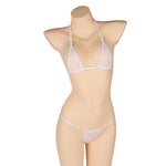 DEKAWomen Solid Transparent Micro Bikini Set Bandage Thong Underwear G-String Bra Mini Swimsuit Brazilian Swimwear Sleepwear