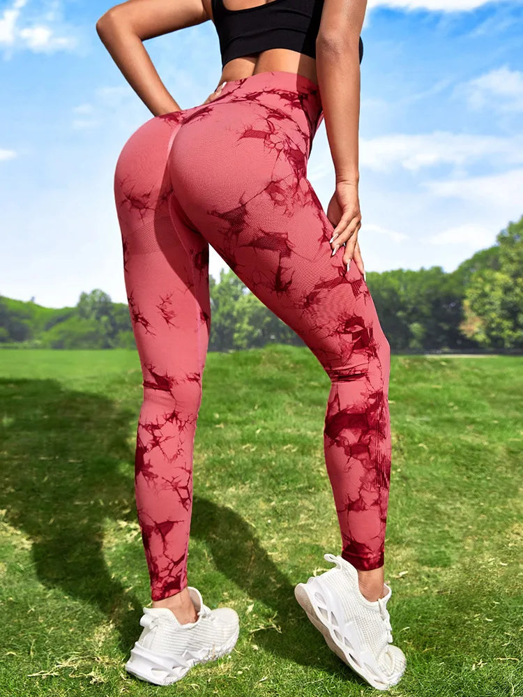 47 Color Marbling Tie-Dye Seamless Yoga Pants Sports Leggings Women Running Fitness High Waist Gym Leggings Women Workout Tights