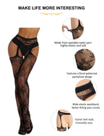 5xl 3xl Fishnet Stocking Pantyhose Black High Elastic Bodystoking Sexy Underwears Plus Size Floral Tights Women Long Stockings