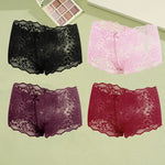 4Pcs Lace Sexy Lingerie Female Low-Waist Breathable Lingerie Hollow Out Comfortable Underpants Transparent Sexy Intimates S-XXL