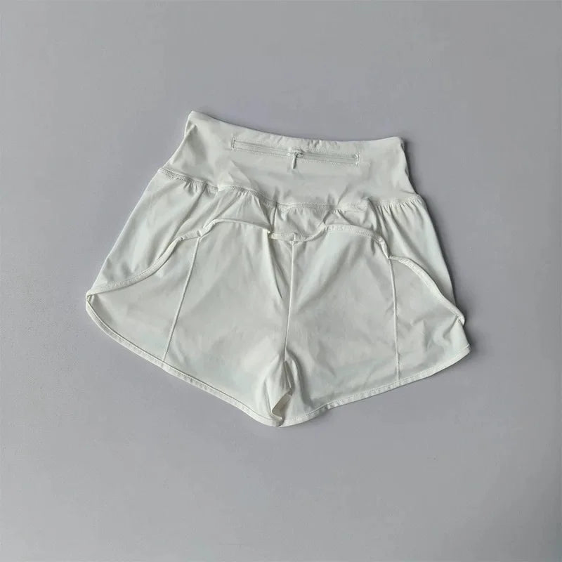 Women's High-Waisted Slimming Yoga Sports Shorts Summer Anti-Glare Three-Part Set with Two Pieces for Fitness And Exercise
