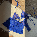 DEKA Micro Thong Bikini Set Sexy Lace Double-Layered 3 Pieces Swimsuit With Sexy Mesh Skirt Women Beach Swimwear