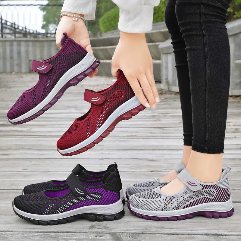 Women Shoes Breathable Vulcanized Shoes Purple Women Sneakers Fashion Breathable Mesh Casual WalkingWomen Work
