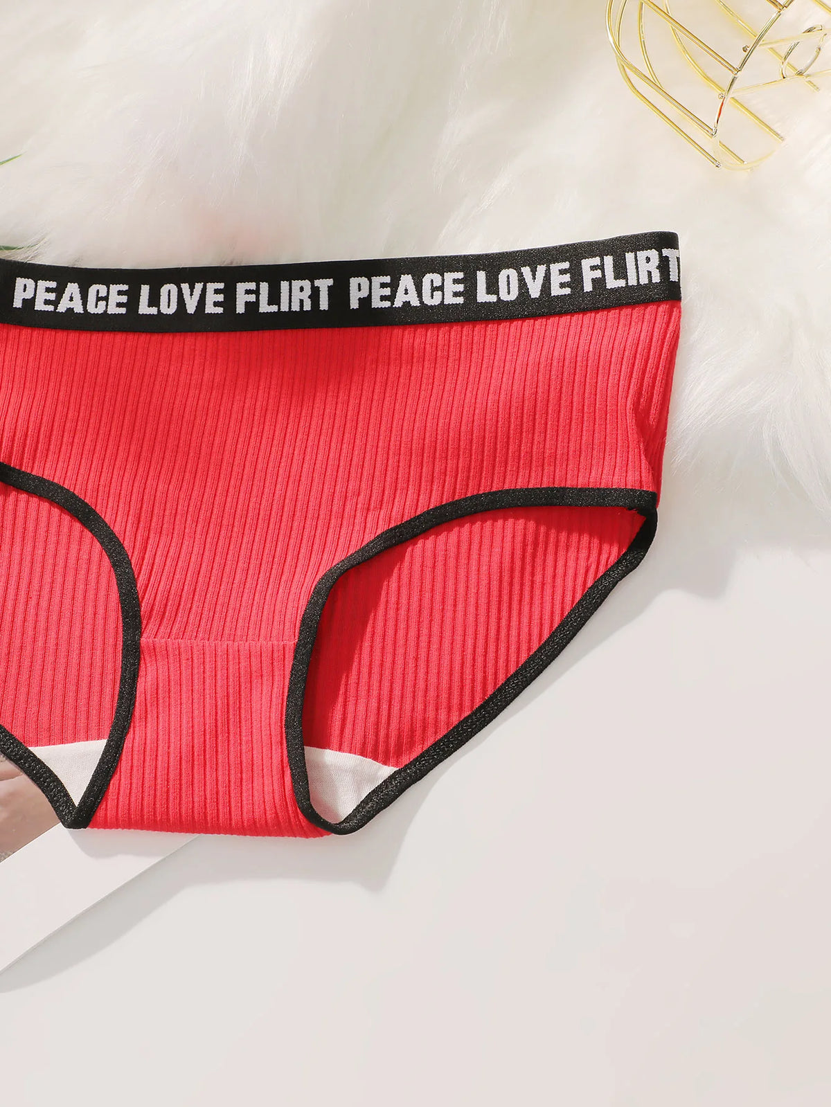 Women's High Waist PantiesLetter Elastic Waistband Soft Ribbed Fabric Comfortable Briefs for Daily Wear women bra K2809