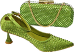 Doershow Italian Shoe and Bag Set New beautiful Women Shoes and Bag Set In GREEN Italian Shoes with Matching Bag set HSH1-1