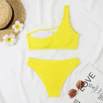 Sexy Neon Green Bikini 2026 Women Swimsuit Female Swimwear One Shoulder Thong Bikinis Set Brazilian Beach Bathing Suit Biquini