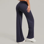 Women's Pilates Straight Yoga Pants Leggings Versatile Loose Wide-Leg Running Sports Fitness Hip-Lifting High Waist Trousers
