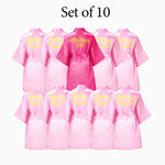 6-12Pcs Spa Girls Party Birthday Squad Robes Girl Kimono Spa Robe Pajama Party Favors Soft Satin Bathrobe for Kid Birthday Decor