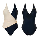 Oval One Piece Swimsuit Female Swimwear Women Patchwork Bathing Suits Summer Beach Wear Tummy Control Monokini Swimming Suit
