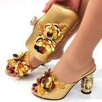 Doershow Italian Shoes And Bag Sets For Evening Party With Stones Italian Leather Handbags Match Bags!HZX1-6