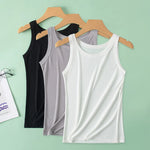 1/3 Pcs Women's Four Season Thin Slim Fit Solid Color Vest For Teenagers And Girls Solid Color Versatile Top Sexy Suspender Base