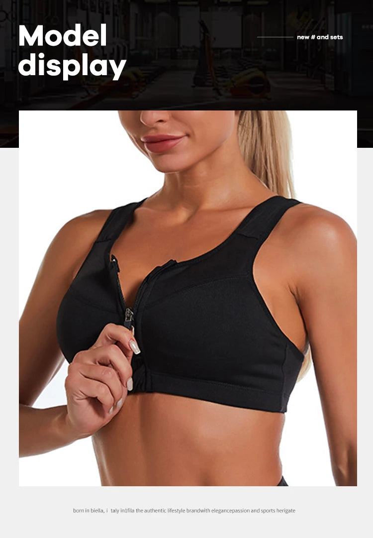 CZGUKES-2XL Popular Sports Top Yoga Bra Women's Shockproof Sports Shirt Sports Bra Front Zipper Women's Push Up Bra Sportswear