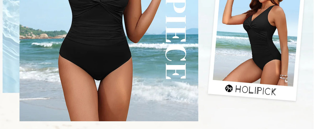 S - XXL Twist Front V Neck One Piece Swimsuit Women Swimwear Female Slim Monokini Backless Bathing Suit Swim Beachwear Bodysuit