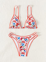 ZTVitality Sexy Floral Print Whip Stitch Bikini Set 2025 New Arrival Padded Bra Push Up Swimsuit Women's Swimwear Summer Biquini