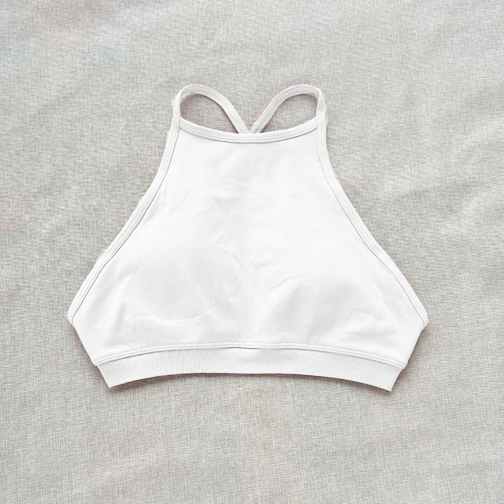 Drdfnamic High Neck Backless Sports Bra Support Back Cross Fitness Underwear Push-up Gym Clothes Workout Sports Tank Top XP400