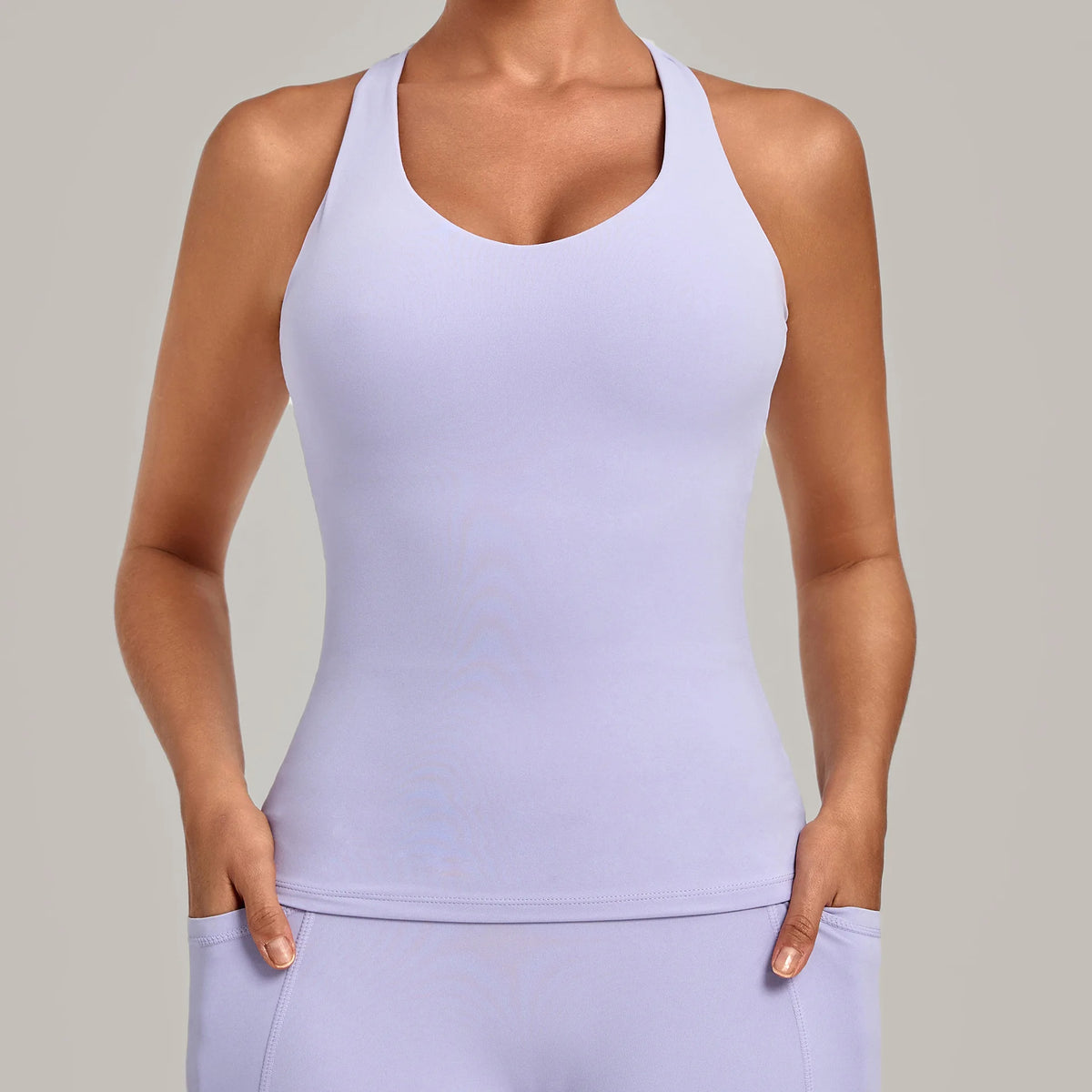 Women's Seamless Yoga Vest Sports Fitness Gym Beauty Back Top Nude Slim Fit Training Running Workout Vest