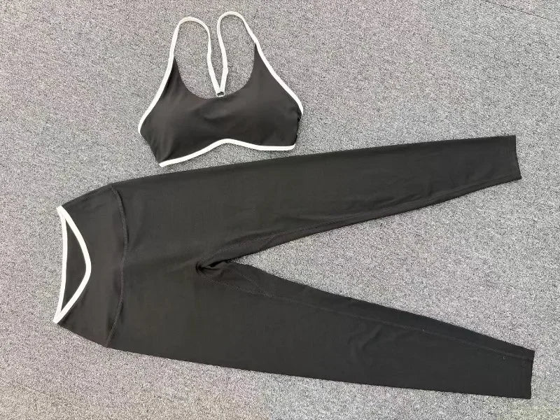 Women's Seamless Yoga Sets Sports Fitness Gym Sleeveless Vest Hip-lifting Slim Fit Pants Suits Running Training Workout Sets