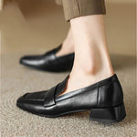 Style Spring Autumn Versatile British Style Flat Shoes Women's Vintage Leather Pumps High Heel Shoes Summer Season 2026