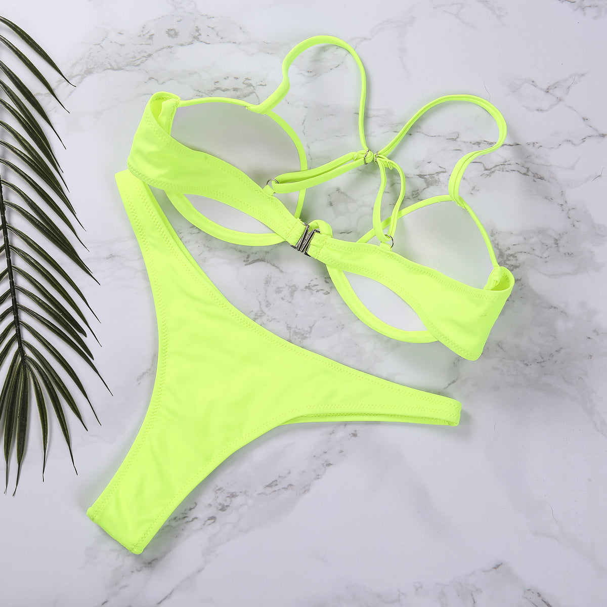 Women Push Up Two Piece Bikini Swimsuits Solid Color Bra Padded Swimwear Bathing Suit