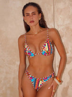 New Bikini Woman Sets Triangle Top Tie Side Bottom Bikinis Crochet Set Swimwear Multicolor Two Piece Swimsuit Women's Beach Wear