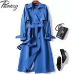 Phantasy Trench Coat Women Long Sleeve Jacket British Style Long Cloack Lace Up Elegant Office Lady Trench Spring Autumn Outfit