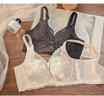 Plus Size Wireless Bra Women Summer Thin Minimizer Large Bust Support Side Coverage Anti Sagging Adjustable Straps Comfort White