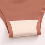 3PCS Women's Seamless Maillard Underwear Sexy V-Shaped Mid Waist Ice Silk Briefs 10 Soild Color Cozy Stretch Sexy Underpant S-XL
