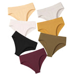 7Pcs/Set Panties Women Seamless Underwear High Rise Briefs Female Underpants Solid Color S-XXXL Sexy Lingerie Comfort Intimates