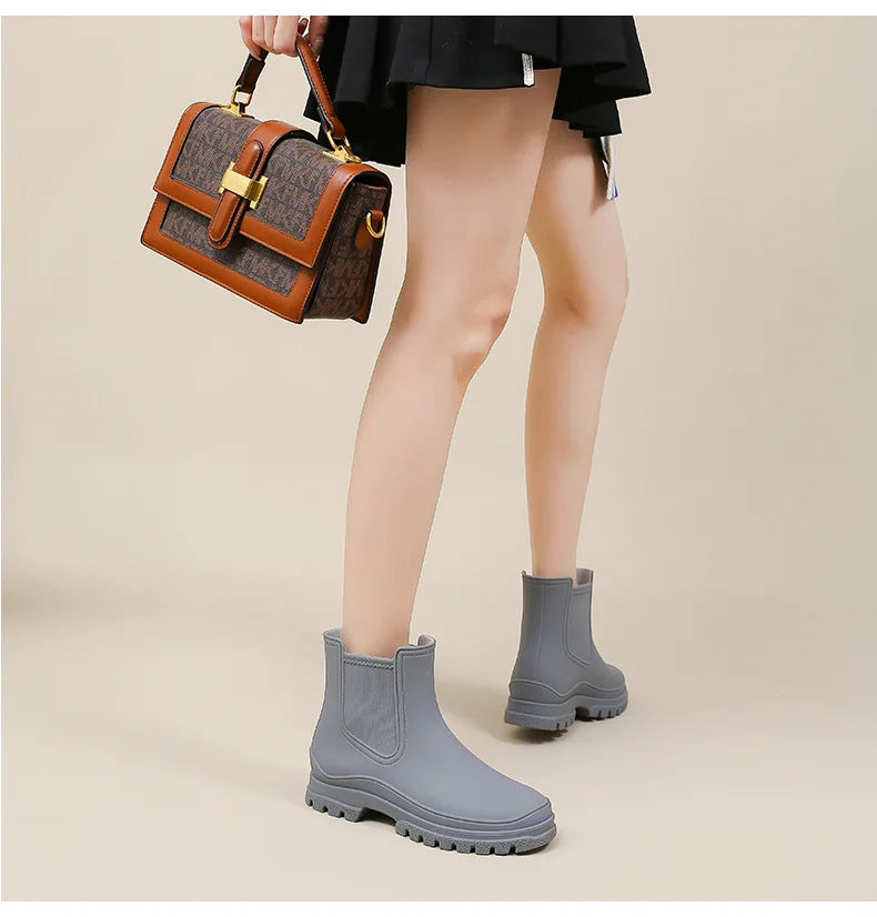 Rain Boots Women Garden Galoshes Waterproof Rubber Chelsea Boot Female Non-slip Rainshoes Fishing Water Shoes Botas Lluvia Mujer