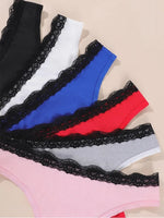 6pcs/pack Solid Sexy Lace Women's Panties Breathable Comfortable Sexy Lingerie Elegant Low Waist Lady Briefs Female Underwear