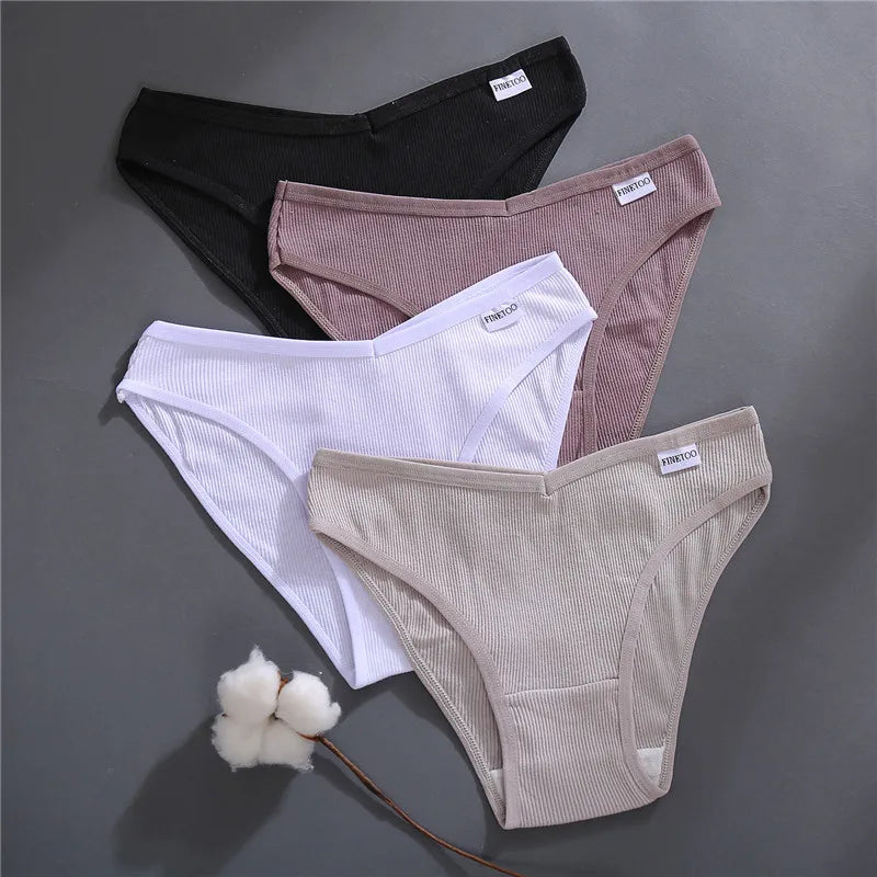 5Pcs Women Cotton Panties V-Belt Ladies Soft Female Sexy M-4XL Low-Rise Panties Bikini Underwear Comfortable Lingerie 2024