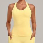Women's Seamless Yoga Vest Sports Fitness Gym Beauty Back Top Nude Slim Fit Training Running Workout Vest