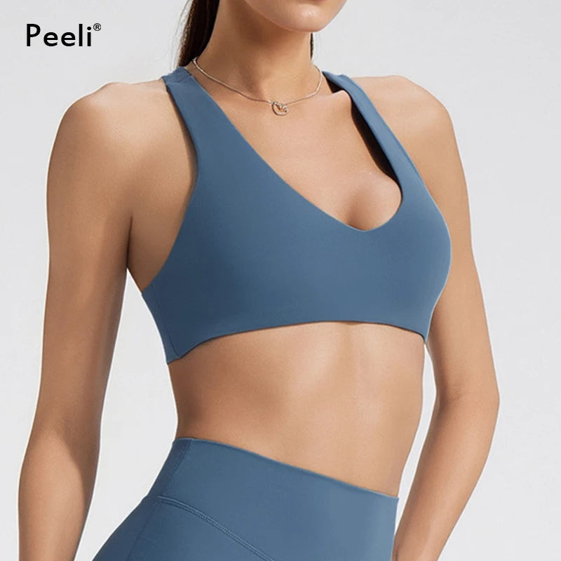 Softmotion Sports Bra Women Padded Yoga Bra Top High Support Gym Bra Top Pilates Yoga Tank Top Y back Push Up Fitness Underwear