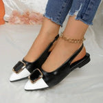 2026 Women's Sandals Square Buckle Pointed Toe Thick Heels Back Strap Buckle Ladies Pumps Dress Shoes