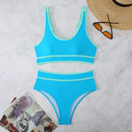 Contrast Binding Bandeau Bikinis 2024 Women Sexy Thong Swimsuit Push Up Swimwear Female Bathing Suit Swimming Summer Beachwear
