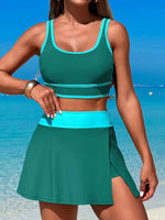 2026 Sporty Swimsuit Women Two Pieces High Waist Beach Dress Solid Swimwear Female Bathers Bathing Swimming Swim Suit Beachwear